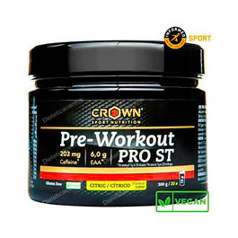 CROWN SPORT NUTRITION Pre Workout Pro St Cítrico 300 G (20 Porciones) Pre-entreno concentrado