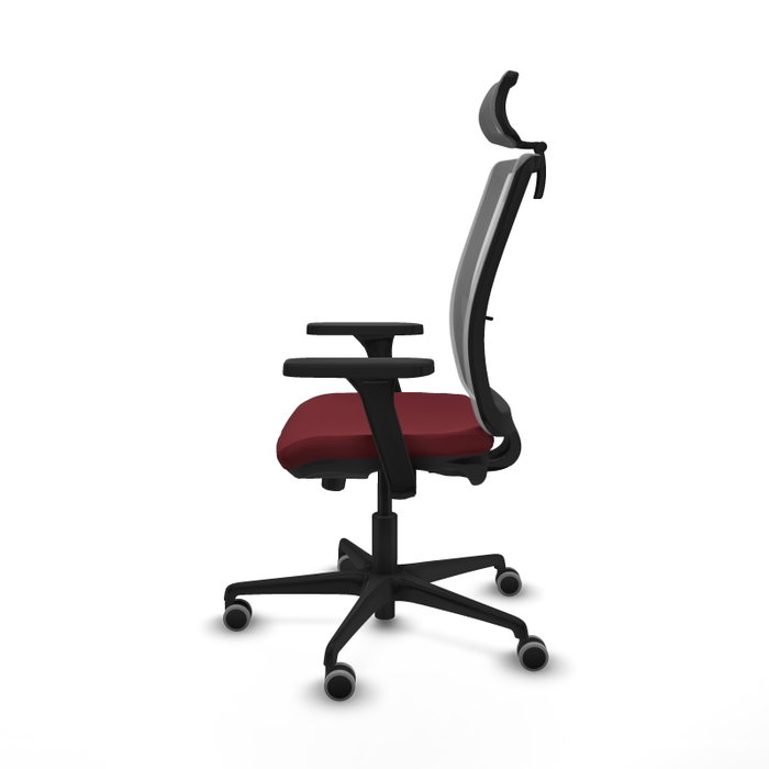 PIQUERAS Y CRESPO Silla de oficina Haches con mecanismo Sincro/Traslack, Granate y Gris