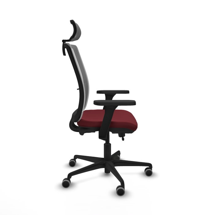 PIQUERAS Y CRESPO Silla de oficina Haches con mecanismo Sincro/Traslack, Granate y Gris