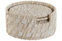 DKD Home Decor Set de 6 Posavasos de Bambú y Ratán Blanco y Natural 12x12x6 cm