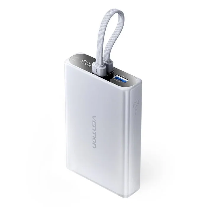 Vention FHZM0 Powerbank 10000mAh Carga Rápida 22.5W USB-C USB-A Lightning Pantalla LED Gris