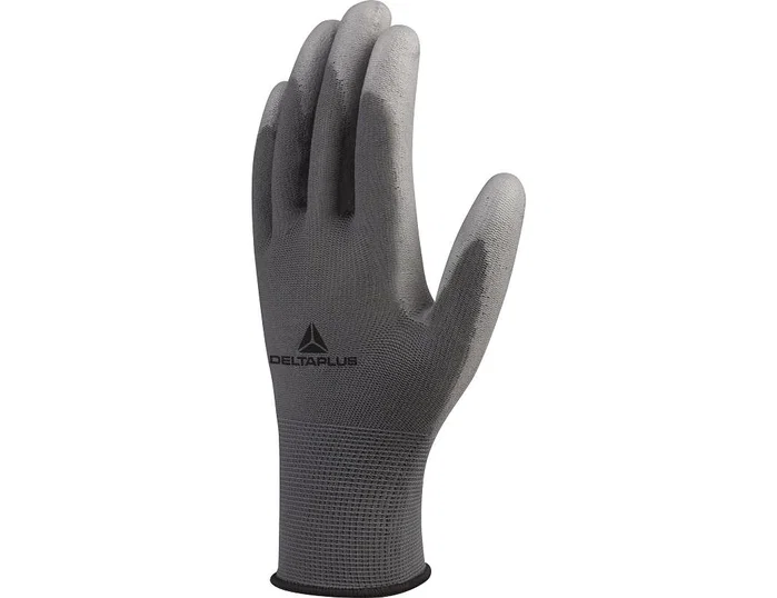 Deltaplus Guantes de poliéster antideslizante lavables talla 7 gris