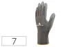 Deltaplus Guantes de Poliéster Antideslizante para Manipulación y Manutención, Gris, Talla 7