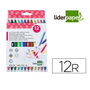 Liderpapel Rotulador duo doble punta fina y gruesa, 12 unidades colores surtidos