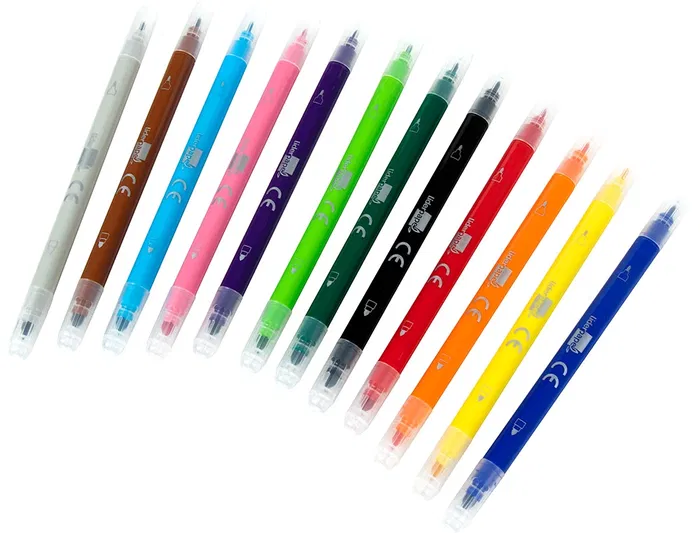 Liderpapel Rotulador Duo Doble Punta Fina y Gruesa Caja de 12 Unidades Colores Surtidos Liderpapel Rotulador Duo Doble Punta Fina y Gruesa Caja de 12 Unidades Colores Surtidos