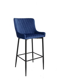 DKD Home Decor Taburete con Patrón Rombo Azul Marino