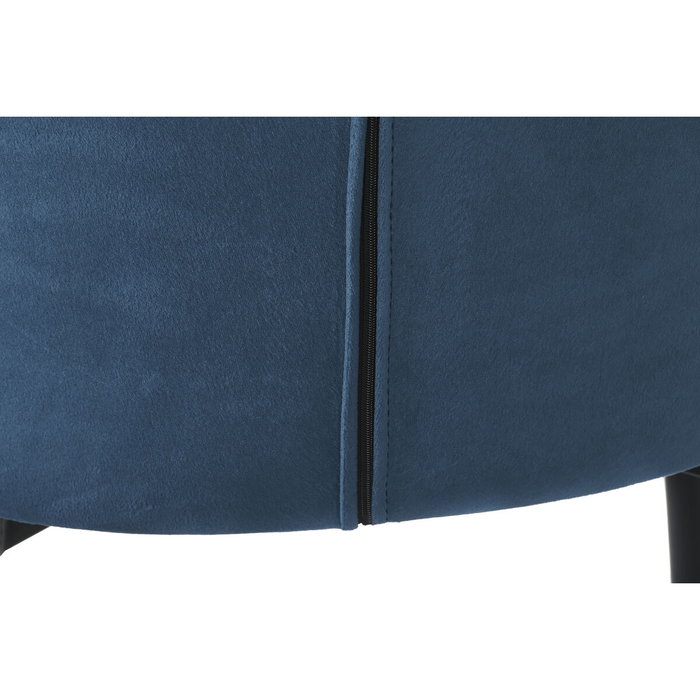 DKD Home Decor Taburete con Patrón Rombo Azul Marino