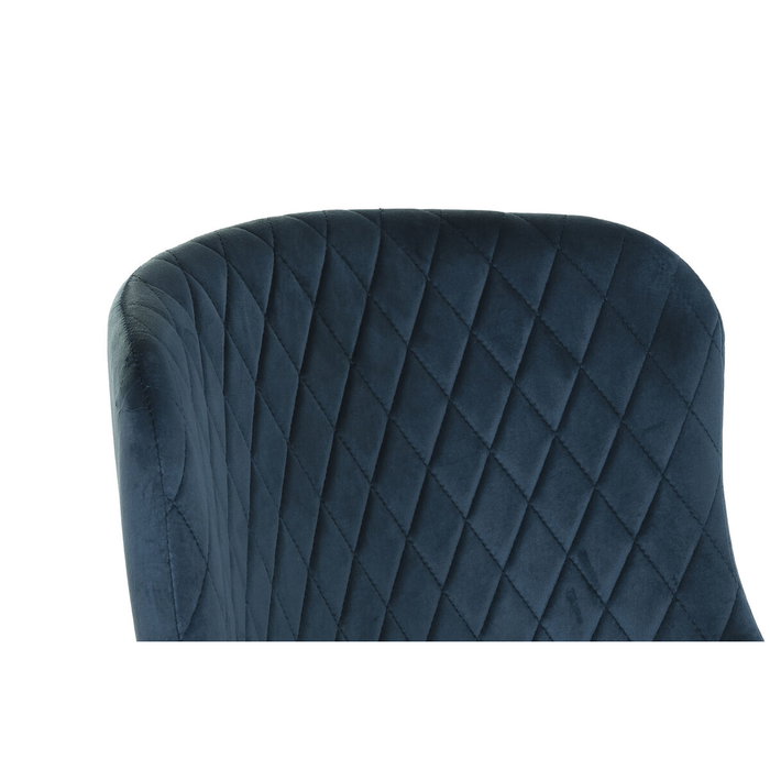 DKD Home Decor Taburete con Patrón Rombo Azul Marino