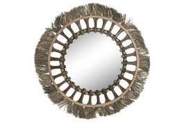 DKD Home Decor Espejo de Fibra Natural 60x60 cm