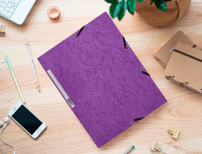 Q-connect Carpeta Solapas KF02171 Cartón Símil Prespán DIN A4 Violeta 320x243 mm