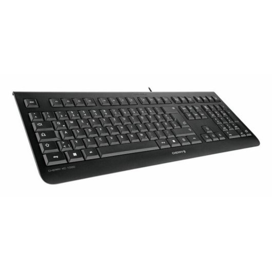Cherry KC 1000 Teclado Alámbrico USB Negro QWERTY Portugués, Formato Completo con Teclado Numérico, Compatible con Windows