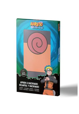 SD TOYS Delantal Naruto Shippuden con Símbolo de la Hoja y Banda para la Cabeza