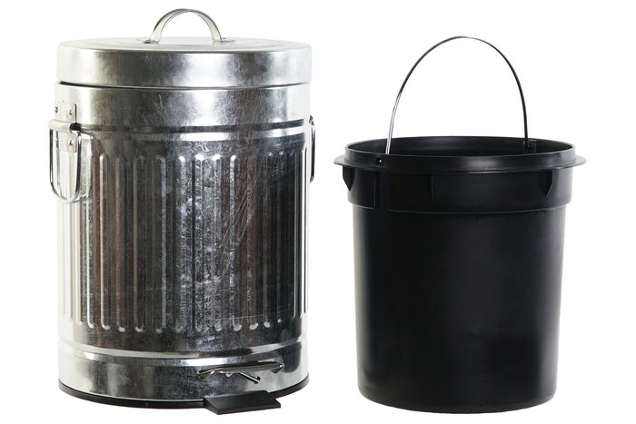 DKD Home Decor Papelera Plateado Hierro y PP 20 x 31 x 20 cm