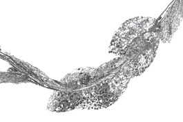 DKD Home Decor Guirnalda Navidad Alpina Blanco Plateado Poliester Metal Purpurina 2 x 120 x 10 cm (12 Unidades)