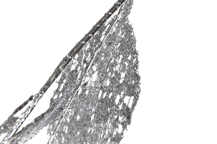 DKD Home Decor Guirnalda Navidad Alpina Blanco Plateado Poliester Metal Purpurina 2 x 120 x 10 cm (12 Unidades)