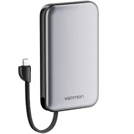 Vention Powerbank 10000mAh 20W Negra I12IA Incluye Cable USB Tipo-C y Lightning