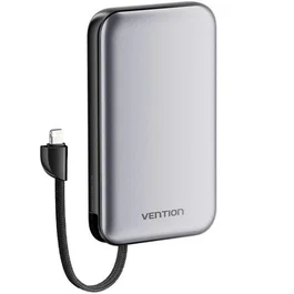 Vention I12IA Powerbank 10000mAh Negro 20W Carga Rápida con Cable USB-C y Lightning