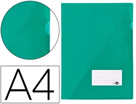 Liderpapel Carpeta dossier A4 con uñero, tarjetero y solapa interior, verde