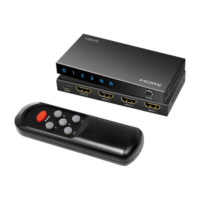 LogiLink Conmutador HDMI 3x1 Puertos 4K/60 Hz HDR