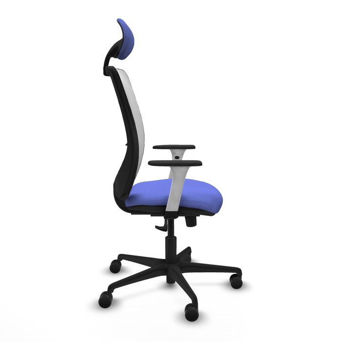PIQUERAS Y CRESPO Silla de oficina Zulema con mecanismo Sincro, Azul claro y Blanco