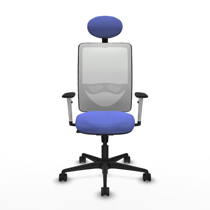 PIQUERAS Y CRESPO Silla de oficina Zulema con mecanismo Sincro, Azul claro y Blanco