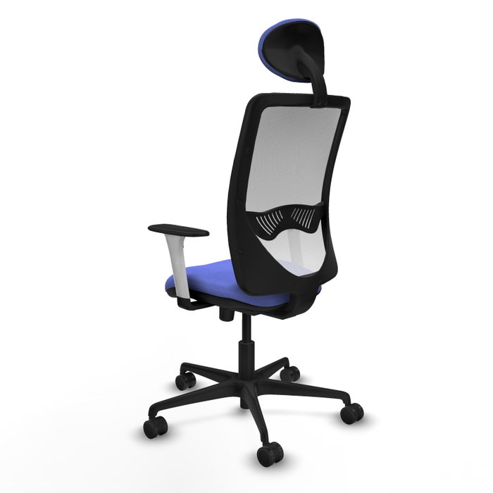 PIQUERAS Y CRESPO Silla de oficina Zulema con mecanismo Sincro, Azul claro y Blanco