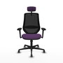 PIQUERAS Y CRESPO Silla de oficina Mardos con mecanismo Sincro, Morado y Negro