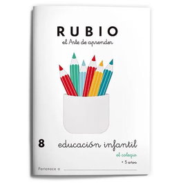 Rubio Cuaderno Educación Infantil 8 - Vocales, Sumas y Números 1-8 - A partir de 5 años