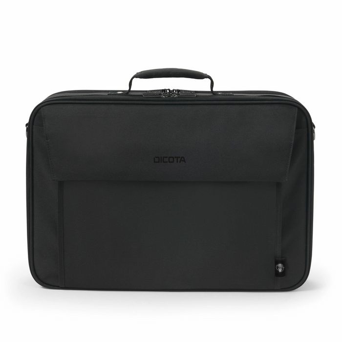 Dicota Eco Multi Plus BASE, Funda para Portátil 14-15.6" con Compartimento Extra, Material 300D Poliéster rPET Reciclado, Negro