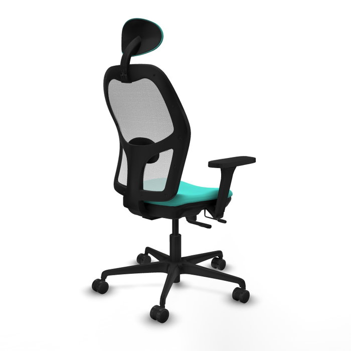 PIQUERAS Y CRESPO Silla de oficina Jorquera con mecanismo Sincro/Traslack, Turquesa y Blanco