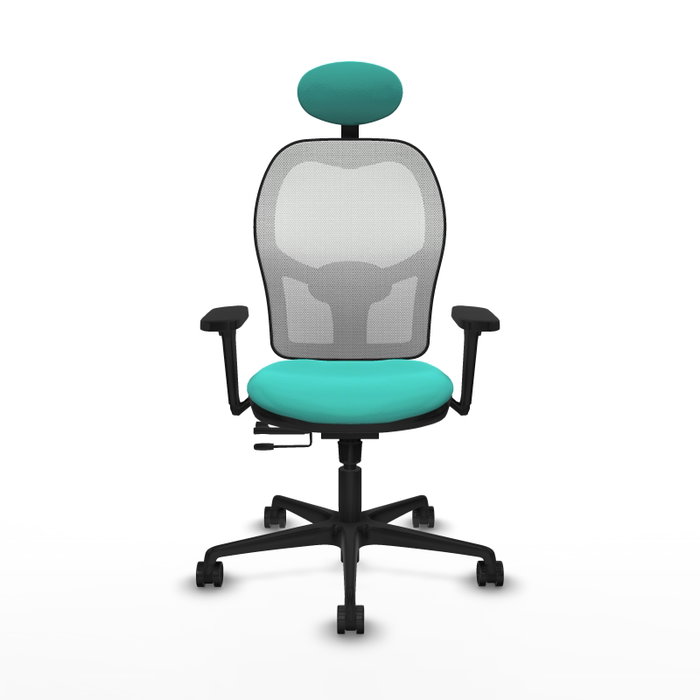 PIQUERAS Y CRESPO Silla de oficina Jorquera con mecanismo Sincro/Traslack, Turquesa y Blanco