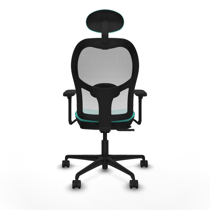 PIQUERAS Y CRESPO Silla de oficina Jorquera con mecanismo Sincro/Traslack, Turquesa y Blanco