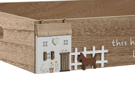 DKD Home Decor Bandeja Multicolor MDF 30 x 7 x 40 cm (4 Unidades)