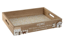 DKD Home Decor Bandeja MDF Multicolor 40x30x7 cm