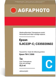 Agfa Photo Cartucho de Tinta Cian 32.5ml para Epson SJIC22P-C