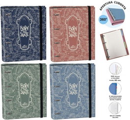 SENFORT Carpebloc Ringbook Foam A4 con 4 anillas de 35 mm y recambio skate, colores surtidos