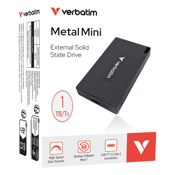 Verbatim Metal Mini SSD 1 TB USB-C