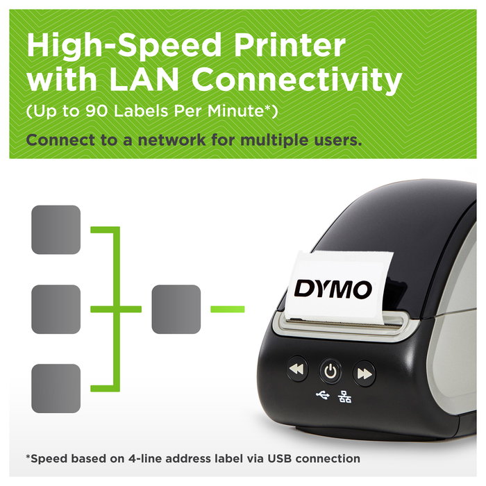 Dymo LabelWriter 550 Turbo - Impresora de Etiquetas Térmica Negra/Gris Dymo LabelWriter 550 Turbo - Impresora de Etiquetas Térmica Negra/Gris