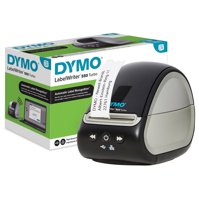 Dymo LabelWriter 550 Turbo - Impresora de Etiquetas Térmica Negra/Gris Dymo LabelWriter 550 Turbo - Impresora de Etiquetas Térmica Negra/Gris