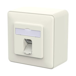 METZ CONNECT Anschlussdose E-DAT C6A IDC 1 Port AP RJ-45 Blanco - Referencia 130D370002-I