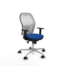 PIQUERAS Y CRESPO Silla de oficina Jorquera con mecanismo Sincro, Azul y Blanco