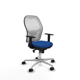 PIQUERAS Y CRESPO Silla de oficina Jorquera con mecanismo Sincro, Azul y Blanco
