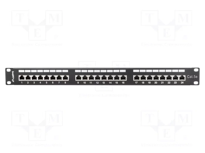 Lanberg Patch Panel 24 puertos 1U 19 pulgadas Cat.5e FTP blindado negro Lanberg Patch Panel 24 puertos 1U 19 pulgadas Cat.5e FTP blindado negro