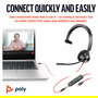 HP Poly Headset Blackwire C3315 Mono Auriculares USB-C/A y 3.5mm Negro