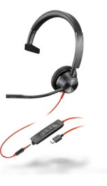 HP Poly Blackwire 3315 Monaural USB-C con conector de 3,5 mm y adaptador USB-C/A
