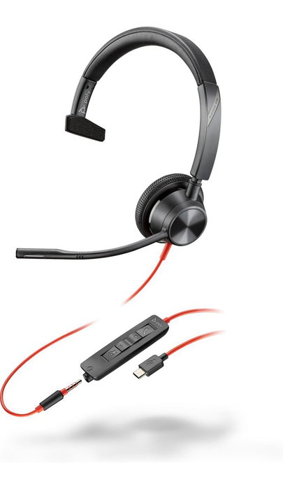 HP Poly Blackwire 3315 Monoaural USB-C, 3,5 mm y Adaptador USB-C/A Negro HP Poly Blackwire 3315 Monoaural USB-C, 3,5 mm y Adaptador USB-C/A Negro