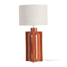 Ixia Lámpara de Mesa de Cerámica con Pantalla de Tejido
