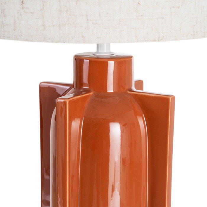 Ixia Lámpara de Mesa de Cerámica con Pantalla de Tejido