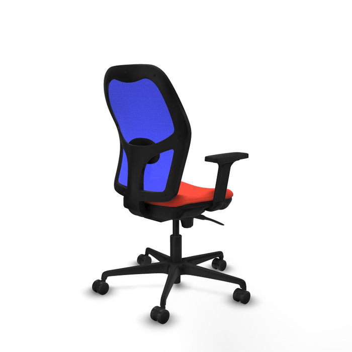 PIQUERAS Y CRESPO Silla de oficina Jorquera con mecanismo Sincro, tela naranja y malla azul