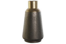 DKD Home Decor Jarrón Moderno Gris Oscuro Dorado Metal 25 x 47 x 25 cm